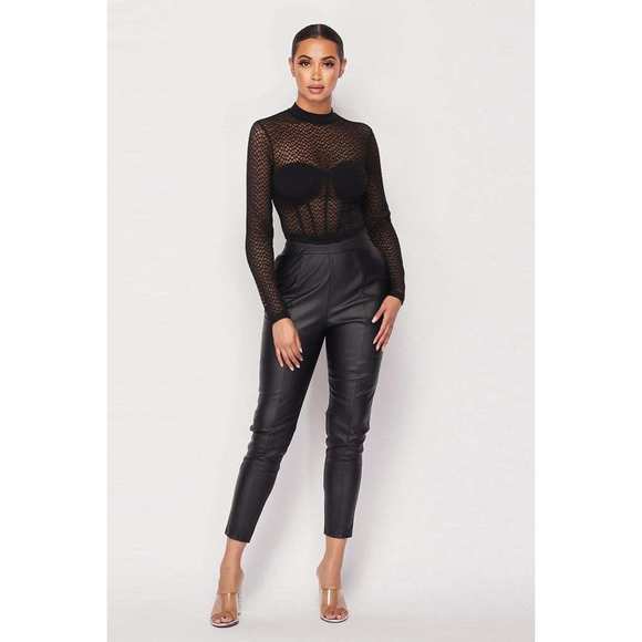 Sexy Mesh Mock Neck Top - Picture 2 of 8